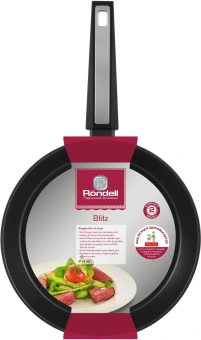 Сковорода Rondell Blitz RDA-1912 круглая 24см покрытие: Xylan Plus ручка несъемная (без крышки) черный - купить недорого с доставкой в интернет-магазине