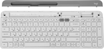 Клавиатура Logitech K580 белый/серебристый USB беспроводная BT/Radio slim Multimedia (920-009209) - купить недорого с доставкой в интернет-магазине