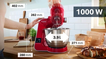 Кухонная машина Bosch Mum5 MUM5X планетар.вращ. 1000Вт красный/серый - купить недорого с доставкой в интернет-магазине