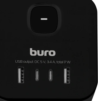 Сетевой удлинитель Buro BU-PC3.1UС-B 1.5м (3 розетки) черный (пакет ПЭ) - купить недорого с доставкой в интернет-магазине