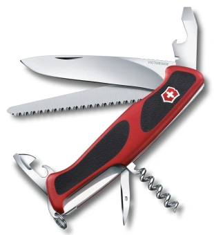 Нож перочинный Victorinox RangerGrip 55 (0.9563.CB1) 130мм 12функц. красный/черный блистер - купить недорого с доставкой в интернет-магазине