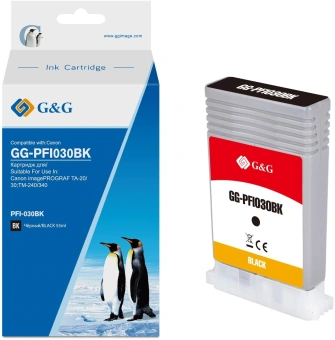 Картридж струйный G&G GG-PFI030BK PFI-030BK черный (55мл) для Canon imagePrograf TA-20/30 TM-240/340 - купить недорого с доставкой в интернет-магазине