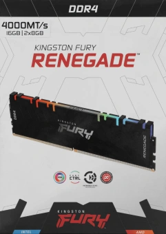Память DDR4 2x8GB 4000MHz Kingston KF440C19RBAK2/16 Fury Renegade RGB RTL Gaming PC4-32000 CL19 DIMM 288-pin 1.35В kit single rank с радиатором Ret - купить недорого с доставкой в интернет-магазине
