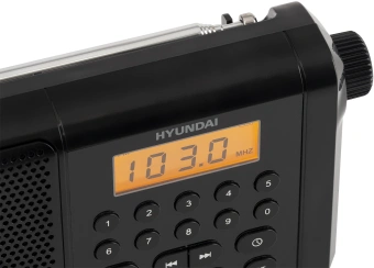 Радиоприемник портативный Hyundai H-PSR115 черный USB microSD - купить недорого с доставкой в интернет-магазине