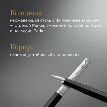 Ручка перьев. Parker Jotter Originals F60 (2096430) Black CT M сталь нержавеющая блистер - купить недорого с доставкой в интернет-магазине