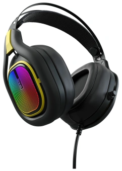Наушники с микрофоном GMNG HS-L630G черный/желтый 2.2м мониторные оголовье (1533561) - купить недорого с доставкой в интернет-магазине