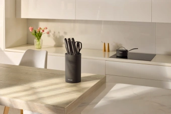 Набор ножей кухон. Rondell Florett RD-1582 компл.:7предм. подставка/ножницы черный подар.коробка - купить недорого с доставкой в интернет-магазине