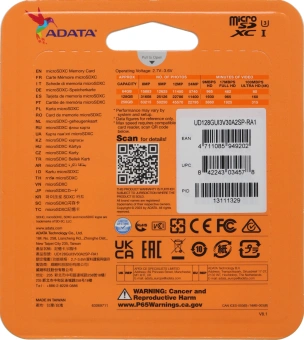 Флеш карта microSDXC 128GB A-Data UD128GUI3V30A2SP-RA1 Speed Plus V30 A2 + adapter - купить недорого с доставкой в интернет-магазине