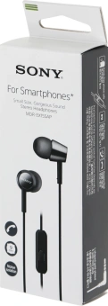 Гарнитура внутриканальные Sony MDR-EX155AP 1.2м черный проводные в ушной раковине (MDR-EX155APB) - купить недорого с доставкой в интернет-магазине