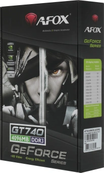 Видеокарта Afox PCI-E 3.0 AF740-4096D3L3 NVIDIA GeForce GT 740 4Gb 128bit DDR3 902/1600 DVIx1 HDMIx1 CRTx1 HDCP Ret - купить недорого с доставкой в интернет-магазине