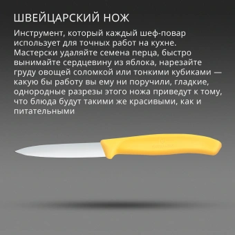 Нож кухонный Victorinox Swiss Classic (6.7608.C1) для чистки овощей и фруктов лезв.80мм прямая заточка желтый - купить недорого с доставкой в интернет-магазине