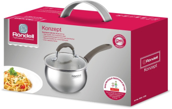 Ковш Rondell Konzept RDS-1228 1.1л. d=14см (с крышкой) стальной - цена, купить или заказать с доставкой в интернет-магазине Ковш Rondell Konzept RDS-1228 1.1л. d=14см (с крышкой) стальной - купить недорого с доставкой в интернет-магазине
