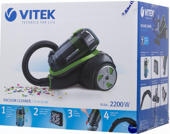 Пылесос Vitek VT-8130 BK 2200Вт зеленый/темно-синий - купить недорого с доставкой в интернет-магазине