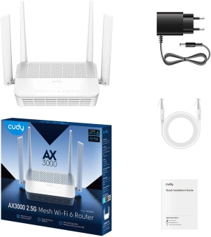 Роутер беспроводной Cudy WR3000P AX3000 100/1000/2500BASE-T белый - купить недорого с доставкой в интернет-магазине