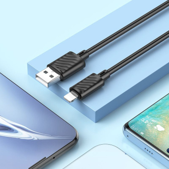 Кабель Hoco X88 Gratified USB (m)-Lightning (m) 1м черный коробка - купить недорого с доставкой в интернет-магазине