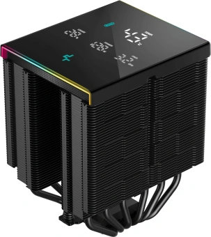 Устройство охлаждения(кулер) Deepcool AK620 Digital Pro Soc-AM5/AM4/1151/1200/2066/1700 черный 4-pin 28dB Al+Cu LCD 260W 1486gr Ret (R-AK620-BKAPMN-G) - купить недорого с доставкой в интернет-магазине