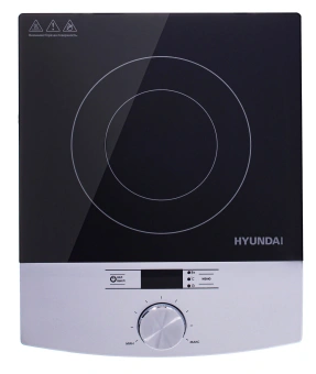 Плита Индукционная Hyundai HYC-0102 серебристый/черный стеклокерамика (настольная) - купить недорого с доставкой в интернет-магазине