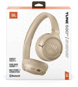 Гарнитура накладные JBL Tune 530BT бежевый беспроводные bluetooth оголовье (JBLT530BTBEGEU) - купить недорого с доставкой в интернет-магазине