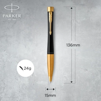 Ручка шариков. Parker Urban Core K314 (2143640) Muted Black GT M син. черн. подар.кор. - купить недорого с доставкой в интернет-магазине