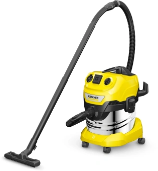 Строительный пылесос Karcher WD 4 P S V-20/5/22 1000Вт (уборка: сухая/сбор воды/выдув) желтый - купить недорого с доставкой в интернет-магазине