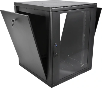 Шкаф коммутационный ЦМО (ШРН-М-12.500-9005) настенный 12U 600x520мм пер.дв.стекл 130кг черный 456мм 21.6кг 180град. 610мм IP20 сталь - купить недорого с доставкой в интернет-магазине