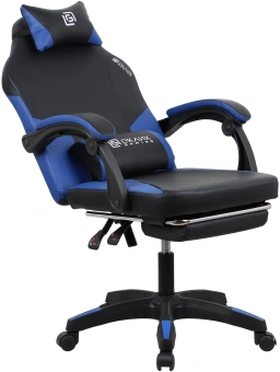 Кресло игровое Оклик Cooldown черный/синий сиденье черный/синий искусственная кожа с подголов. крестов. пластик черный подст.для ног - купить недорого с доставкой в интернет-магазине
