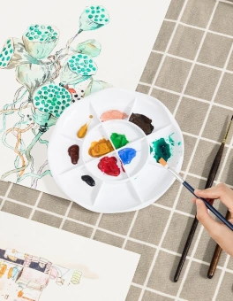 Палитра для смешивания красок Deli 68305 круглая D135мм - купить недорого с доставкой в интернет-магазине