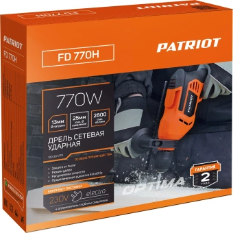 Дрель ударная Patriot FD 770H 770Вт ключевой реверс (120301770) - купить недорого с доставкой в интернет-магазине
