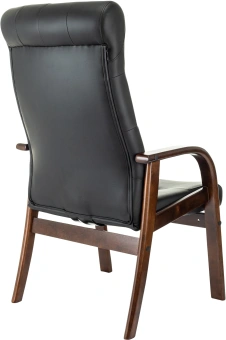Кресло Бюрократ T-9928WALNUT-CF черный кожа на ножках дерево - купить недорого с доставкой в интернет-магазине