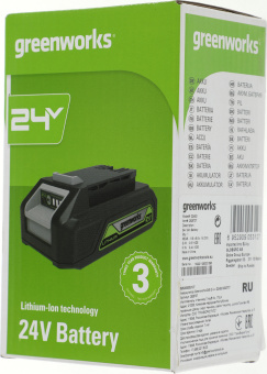 Батарея аккумуляторная Greenworks G24B2 24В 2Ач Li-Ion (2926707) - купить недорого с доставкой в интернет-магазине