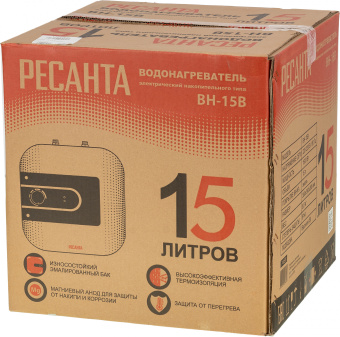 Водонагреватель Ресанта ВН-15В 1.5кВт 15л электрический настенный/белый - купить недорого с доставкой в интернет-магазине