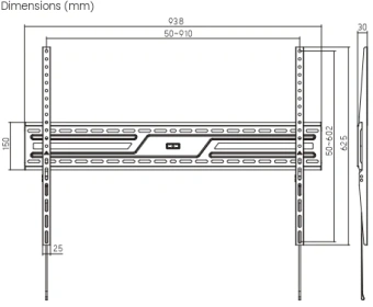 Кронштейн для телевизора Ultramounts UM824F черный 43"-100" макс.75кг настенный фиксированный - купить недорого с доставкой в интернет-магазине