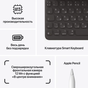 Планшет Apple iPad 2021 A2602 A13 Bionic 6С ROM64Gb 10.2" IPS 2160x1620 iOS серый космос 8Mpix 12Mpix BT WiFi Touch 10hr - купить недорого с доставкой в интернет-магазине