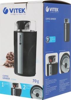 Кофемолка Vitek VT-8366 400Вт сист.помол.:ротац.нож вместим.:70гр черный - купить недорого с доставкой в интернет-магазине