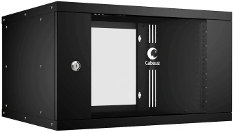Шкаф коммутационный Cabeus (WSC-05D-6U55/45-BK) настенный 6U 550x450мм пер.дв.стекл 30кг черный 390мм 220град. 320мм IP20 сталь - купить недорого с доставкой в интернет-магазине