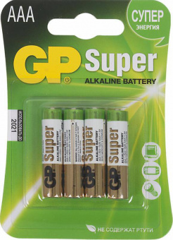 Батарея GP Super Alkaline 24A LR03 AAA (4шт) - купить недорого с доставкой в интернет-магазине