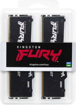 Память DDR5 2x16GB 5200MHz Kingston KF552C36BBEAK2-32 Fury Beast Expo RGB RTL Gaming PC5-41600 CL36 DIMM 288-pin 1.25В kit single rank с радиатором Ret - купить недорого с доставкой в интернет-магазине