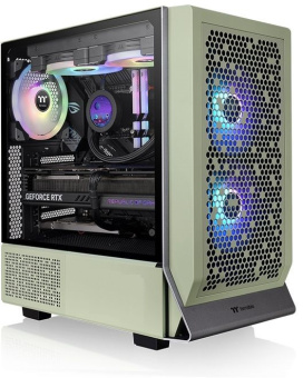 Корпус Thermaltake Ceres 300 TG ARGB Matcha зеленый без БП ATX 7x140mm 5x180mm 2xUSB3.0 audio bott PSU - купить недорого с доставкой в интернет-магазине