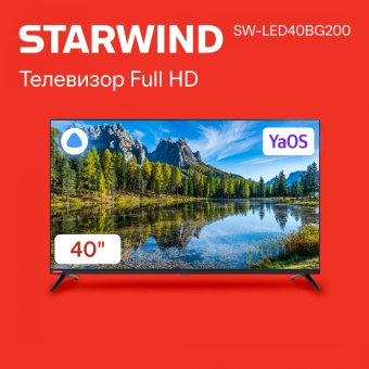 Телевизор LED Starwind 40" SW-LED40BG200 Frameless черный FULL HD 60Hz DVB-T DVB-T2 DVB-C DVB-S DVB-S2 USB - купить недорого с доставкой в интернет-магазине