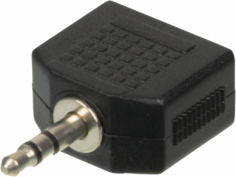 Адаптер аудио Ningbo Headphone Splitter 2xJack 3.5 (f)/Jack 3.5 (m) черный (JAAA095-B) - купить недорого с доставкой в интернет-магазине