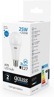 Лампа светодиодная Gauss Elementary 25Вт цок.:E27 груша 220B св.свеч.бел.хол. A67 (упак.:10шт) (73235) - купить недорого с доставкой в интернет-магазине