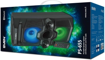 Колонка порт. Sven PS-655 черный 50W 1.0 BT/3.5Jack 4400mAh (SV-020163) - купить недорого с доставкой в интернет-магазине