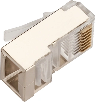 Коннектор Lanmaster (TWT-PL45/S-8P8C/JR100) STP кат.5E RJ45 прозрачный (упак.:100шт) - купить недорого с доставкой в интернет-магазине