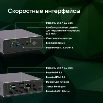 Неттоп Digma Pro Minimax U1 i5 1235U (1.3) 16Gb SSD512Gb Iris Xe Windows 11 Pro GbitEth WiFi BT 60W темно-серый/черный (DPP5-ADXW05) - купить недорого с доставкой в интернет-магазине