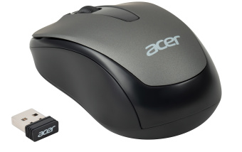 Мышь Acer OMR134 серый оптическая (1000dpi) беспроводная USB для ноутбука (2but) - купить недорого с доставкой в интернет-магазине