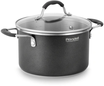 Кастрюля Rondell Stern RDS-010 3.9л. d=20см (с крышкой) т.серый - купить недорого с доставкой в интернет-магазине