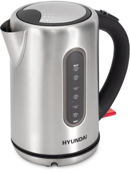 Чайник электрический Hyundai HYK-S9909 1.7л. 2200Вт серебристый матовый/черный корпус: металл - купить недорого с доставкой в интернет-магазине
