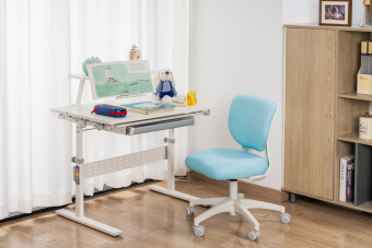 Кресло детское Cactus CS-CHR-3594BL голубой крестов. пластик белый - купить недорого с доставкой в интернет-магазине