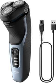 Бритва роторная Philips S3243/12 реж.эл.:3 питан.:аккум. голубой/серебристый - купить недорого с доставкой в интернет-магазине