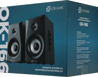 Колонки Оклик OK-166 BT 2.0 черный 40Вт BT - купить недорого с доставкой в интернет-магазине